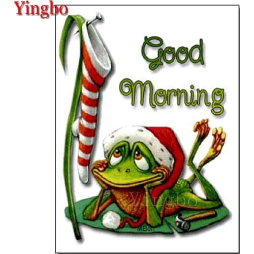 3D Good morning, Frog Diamond painting Full Square round Diamond Mosaic pattern diamond embroidery cartoon,decor home