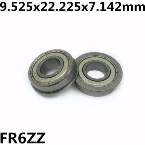 50Pcs FR6ZZ 9.525x22.225x7.142 mm Flange Bearings Deep Groove Ball Bearing High Quality FR6