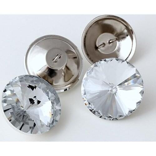 550Pieces 25MM Crystal Buttons Glass SATELLITE With Caps On Garments Rhinestone Sewing Accessories