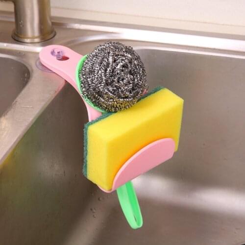 A2019 creative suction cup sponge hanging bag plastic dripping basket and a water rack for kitchen supplies
