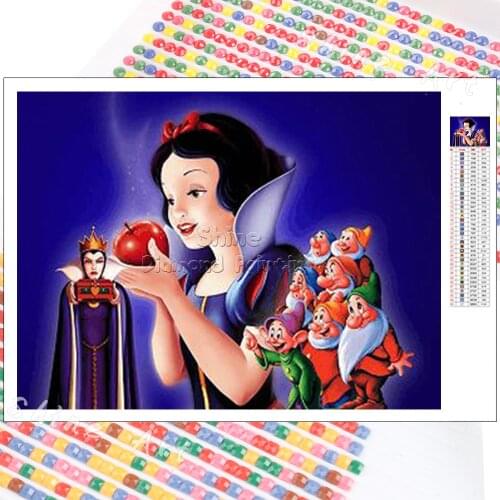 Diamond Painting Disney Snow White 5D DIY Fantasy Cartoon Seven Dwarfs Full Drill Mosaic Cross Stitch Art Home Wall Decoration