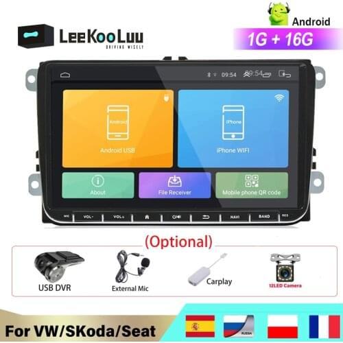 LeeKooLuu Autoradio 2 din Android Multimedia Player Car Radio GPS For VW Volkswagen GOLF 5 6 POLO PASSAT B5 B6 JETTA Seat Leon