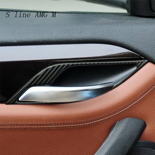 Auto Accessories For BMW E84 X1 Interior Carbon Fiber Car Stickers Door Handle Bowl Frame Styling decoration Covers Trim Decals