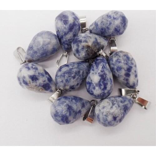 10Pcs 20x14mm Natural Blue Sodalite Facet Teardrop Pendant Beads For DIY Jewelry Making Necklace Accessories Special Gift