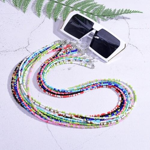 10Pc Colorful Rice Beads Sunglasses Glasses Chain For Womens Strap Hang Spectacle Cord Holder Lanyards Luxury Summer Fashion