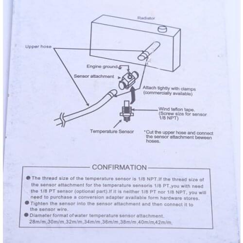 Water Temp Temperature Joint Pipe Sensor Gauge Radiator Hose Adapter 28mm