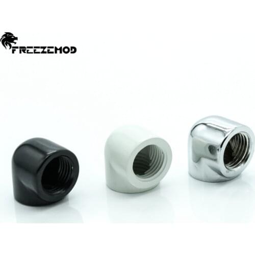 FREEZEMOD WT-ZJ90B Brass Double Internal G1/4'' Thread 90 Degree Adapter Computer Pc Water Cooler Fitting. WT-ZJ90B