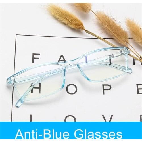 Higodoy Fashion Anti-blue Glasses Frame Retro Reading Glasses Transparent Solid Eyewear Ultra Light Computer Goggles Glasses