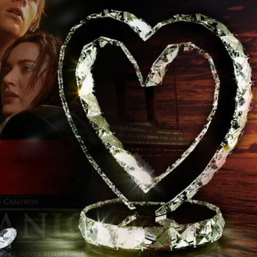 Crystal bedroom bedside table warm and romantic marriage love Tanabata gift table lamp creative dressing table lamp LX102607