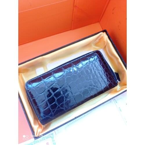 Genuine crocodile skin cash bank credit card holder shinny alligator belly skin wallet purse men case holder