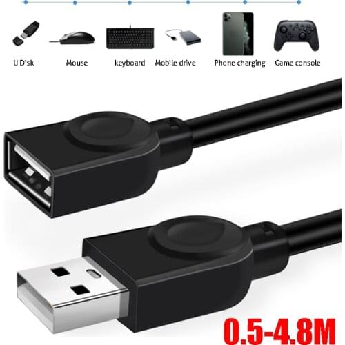 USB 2.0 Male to Female USB Cable Extender Cord Sync Data Line Fast Speed 0.5-4.8M Extension For PC Laptop Keyboard Phone charger