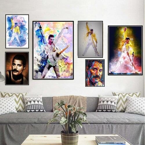 Hot Freddie Mercury Rock Music Canvas Painting Posters And Prints Wall Pictures For Living Room Abstract Decorative Home Decor