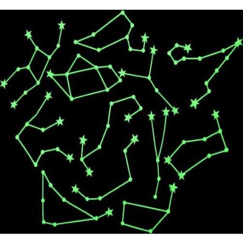 Twelve Constellations Luminous Home Glow In The Dark Stars Wall Stickers Decal For Kids Baby Rooms Fluorescent Sticker