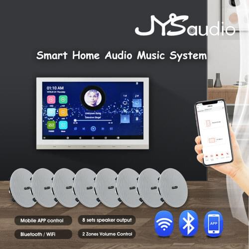 Touch Screen In Wall Amplifier Bluetooth WiFi 10" Android System with 25W HiFi Stereo Sound Ceiling Speaker Systems Audio Combos