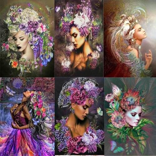 New 5D DIY Diamond Painting Embroidery Ladies Cross Stitch Set Rhinestone Diamond Mosaic Portrait Square Artwork Home Decoration