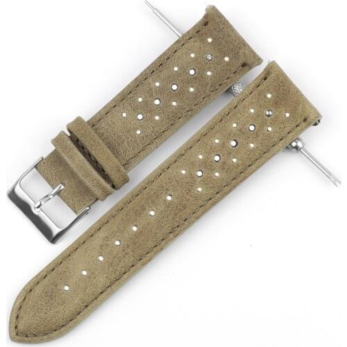 Onthelevel Watch Accessories Leather Strap Watch Bracelet Retro Watch Band 18mm 20mm 22mm Vintage Light Green #C