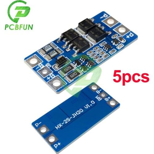 5pcs/lot Diymore 2S 10A 7.4V 18650 Lithium Battery Protection Board 8.4V Balanced Function/Overcharged Protection Board Module