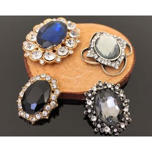 2016New 50Pcs Retro Oval Rhinestone Buttons Embellishment button DIY accessories HZ07-HZ10