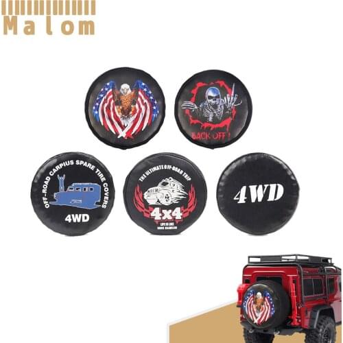 RC Car Decoration PU Leather Spare Tire Wheel Cover for 1/10 RC Crawler Traxxas TRX4 Tamiya CC01 Axial SCX10 Wraith RC4WD D90