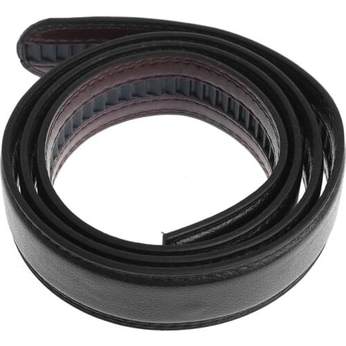 Mens Faux Leather Automatic Business Belt Replacing Waistband Without Buckle Black Waist Belt