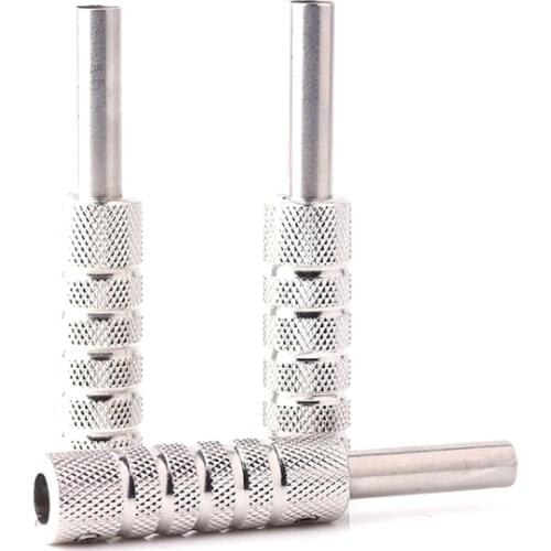 Stainless Steel Silver Self-Lock Tattoo Grip Aluminum Alloy Tattoo Machine Supply Handle Grips Tube Back Tube