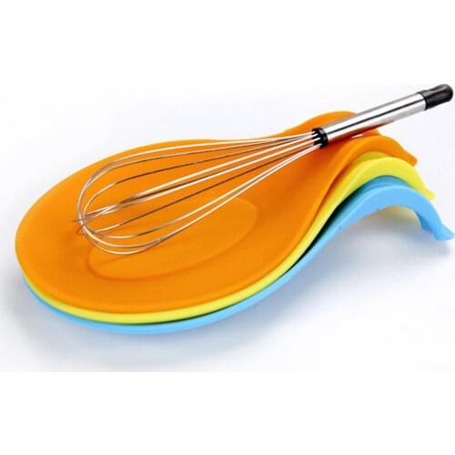 Silicone Spoon Rest Heat Resistant Kitchen Utensil Spatula Mixer Pad Mat Holder Insulation Spoon Rest Mat Placemat