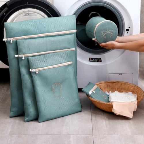 Morandi Embroidery Laundry Bag Washing Bag Underwear Washing Machine Bags Portable Clothing Organizer Socks Bra Laundry Basket