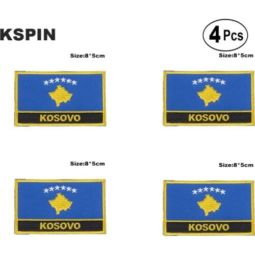 KOSOVO Rectangular Shape Flag Iron on Saw on Patches Embroidered Flag Patches National Flag Patches for Clothing