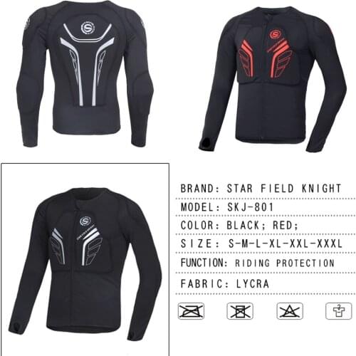 Star Field Motocross Protection Jacket, Racing Body Armor and Motocross, Black Red