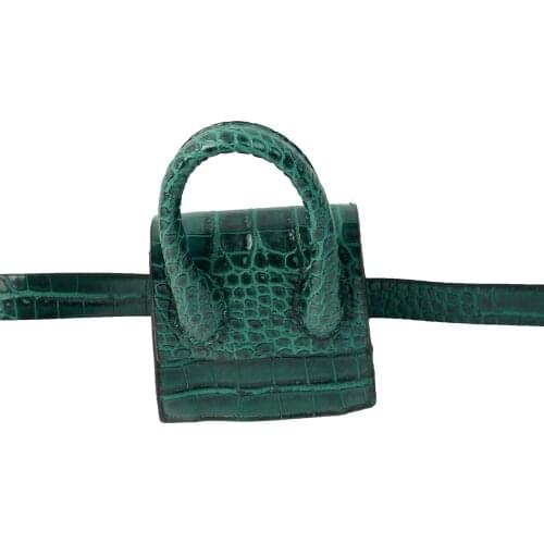 Womens Green Croco Mini Waist Bag Cncl25160 Four Seasons Use Suitable For Quality Product Is Easy To Clean