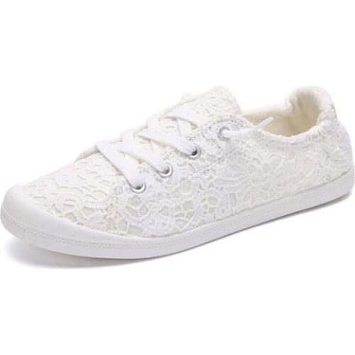 Next change Womens Sneaker white sole Soft fabric upper Rubber sole china lace