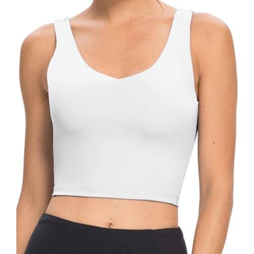 Women Seamless Low-cut Sports Bra, Solid Color Wire Free Backless Workout Vest for Summer