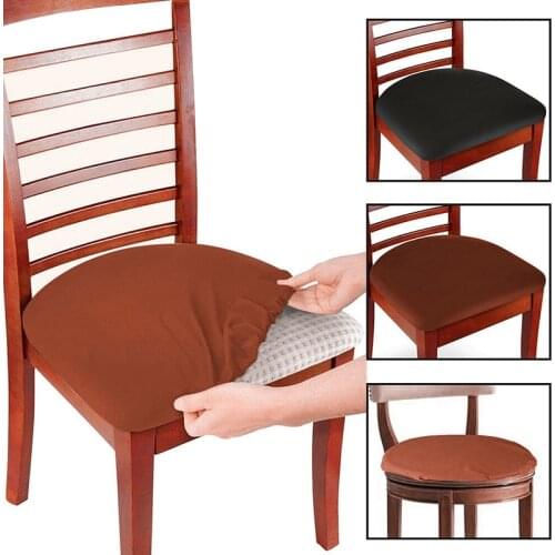 1/8/4 PCS Elastic Slipcovers Fit For Oblong/Square /Round Chair Chair Cover Dining Chair Seat Cover