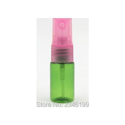10ML Small PET Plastic Atomizer Container,Empty Green Spray Bottle, Cosmetic Packing Bottle,Green Bottle 100pcs/Lot