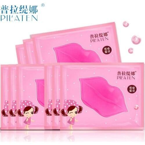 10pcs/lot Pilaten Moisturizing Collagen Nourishing Lip Mask lip plumper bioaqua Lips stickers holika holika for lips balm