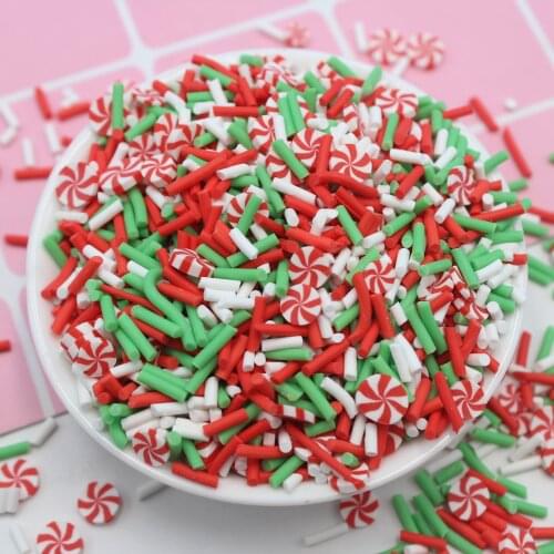 100g/Lot Pastel Peppermint Candy Mixed Slices Polymer Clay Cute Sprinkles for Toys Decoration DIY Crafts