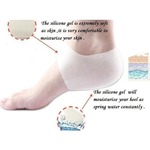 2Pair Gel Moisturising Sock Pain Relief Health Care Foot Care Almofada Silicone Heel Protectors Sock Anti-Cracked Insoles