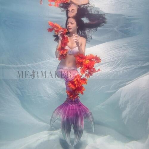 3PCS/Set Girls Swimmable Children Mermaid Tail With Monofin Fin Girls Kids Swimsuit Mermaid Tail Costumes for Girls Swimming