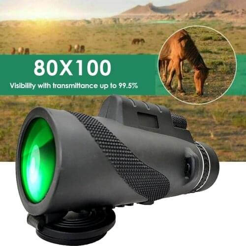 80x100 Telescope Night Vision Zoom Portable Camping Tools with Tripod Phone Clip Outdoor Travel Camera Monocular HD High Power
