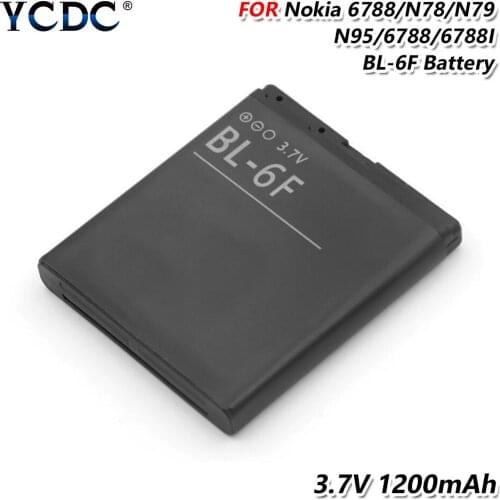 3.7V 1200mAh BL-6F BL 6F Phone Replacement Li-ion Battery for Nokia N78 N79 N95(8G) 6788 6788I BL6F Rechargeable batteries Cell