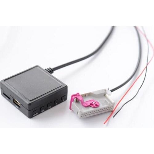 Biurlink RNSE Headunit Wireless Bluetooth Music Adapter Microphone KIT Aux USB Port For Audi A3 A4 A6 A8 TT R8 RNS-E 32Pin