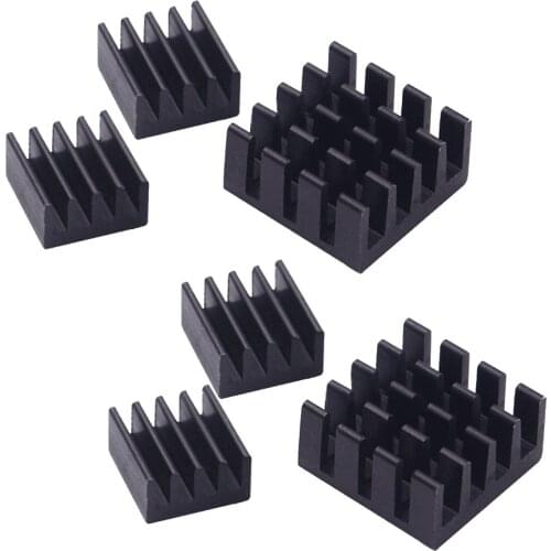 Bevigac 6Pcs Portable Aluminum Heatsink Heat Sink Cooler Cooling Kit for Raspberry Pi 3 2 Model B+ Pi3 Pi2 Accessories Gadgets