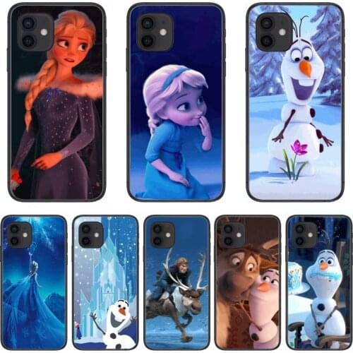 Phone Case Disney Frozon Elsa Olaf Style Phone Case cover For iphone 12 pro max 11 8 7 6 s XR PLUS X XS SE 2020 mini black ce