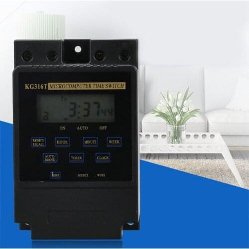 20pcs 220v digital timer KG316T 25A Din Rail Intelligent Microcomputer programmable timer Switch Relay Controller
