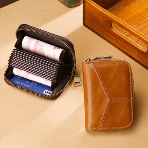 DAI.MM 2020 New fashion cow leather 10 card slot Bank Credit Holder Business Wallet small change Genuine Leather Card package