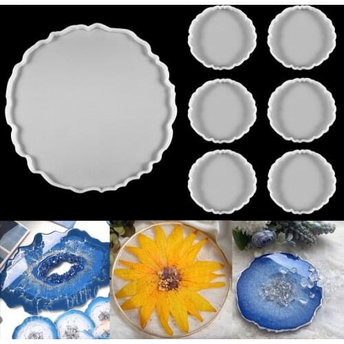 Fruit Disc Tea Tray Coaster Molds Resin Casting Silicone Coaster Mold For DIY Cake Fruit Holder Epoxy Tray Coaster Molds Kits