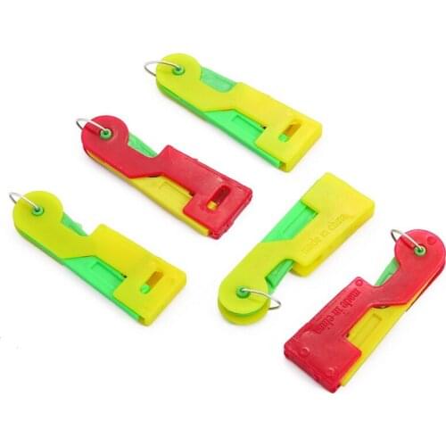 5pcs Random Color Elderly Convenient Automatic Sewing Needle Threader Thread Guide Tool