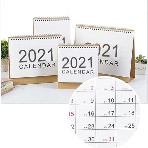 2021 White Calendar Desktop Calendar Dual Daily Schedule Table Planner Yearly Agenda Organizer Office Household Calendar Gifts