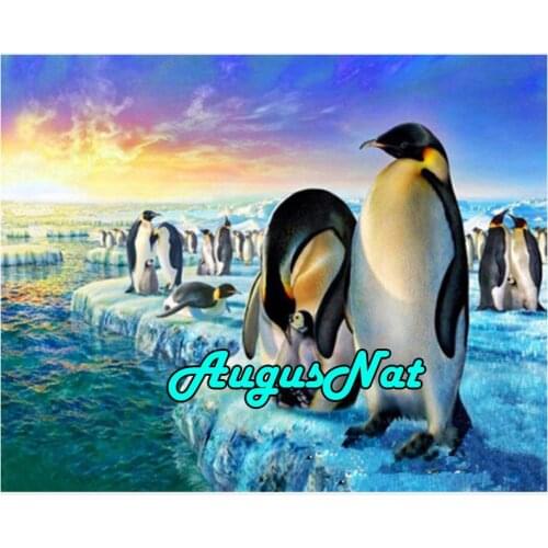 Bird family diamond painting penguin daimond embroidery full round diamant painting sequin puzzle picture diamant art decoration