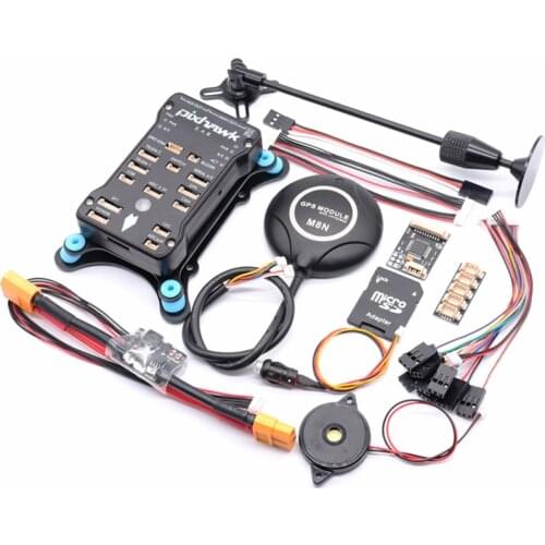 Pixhawk PX4 PIX 2.4.8 32 Bit Flight Controller w/ 4G SD Safety Switch Buzzer M8N GPS+PPM+I2C+shock Absorber+xt60 power module